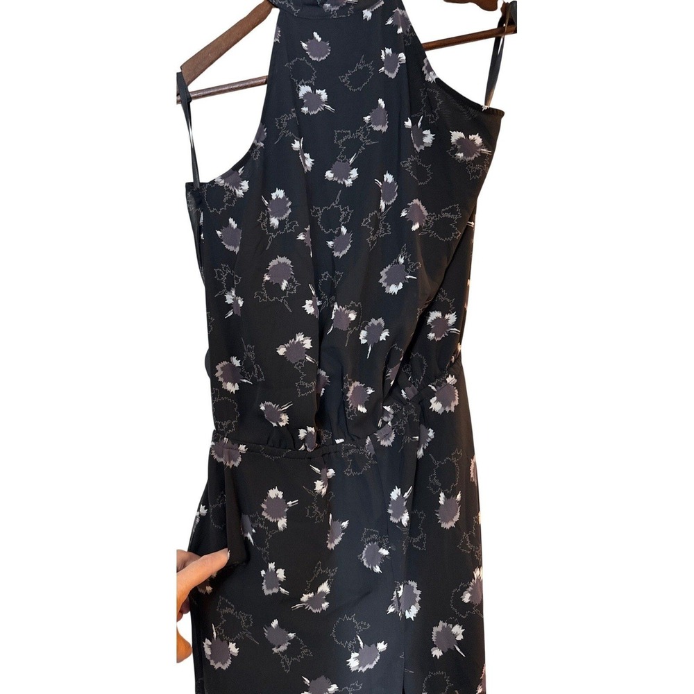 Rebecca Minkoff Hayley Jumpsuit Black Floral Halter Neck Sheer Back Size 00 NEW - Picture 5 of 10